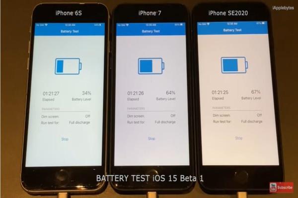 由左至右依序为：iPhone6S、iPhone7与iPhoneSE2020。