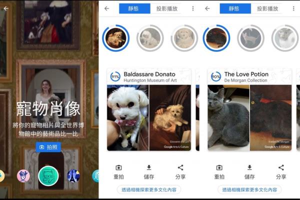 GoogleArtsandCultureApp，全新宠物肖像比对名画的功能上线。