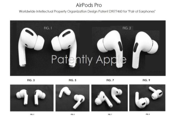 苹果AirPodsPro设计新专利曝光。