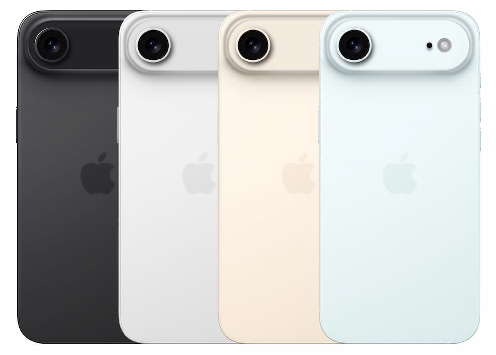 超薄款iPhone 17 Air：浅金色与浅蓝色搭配