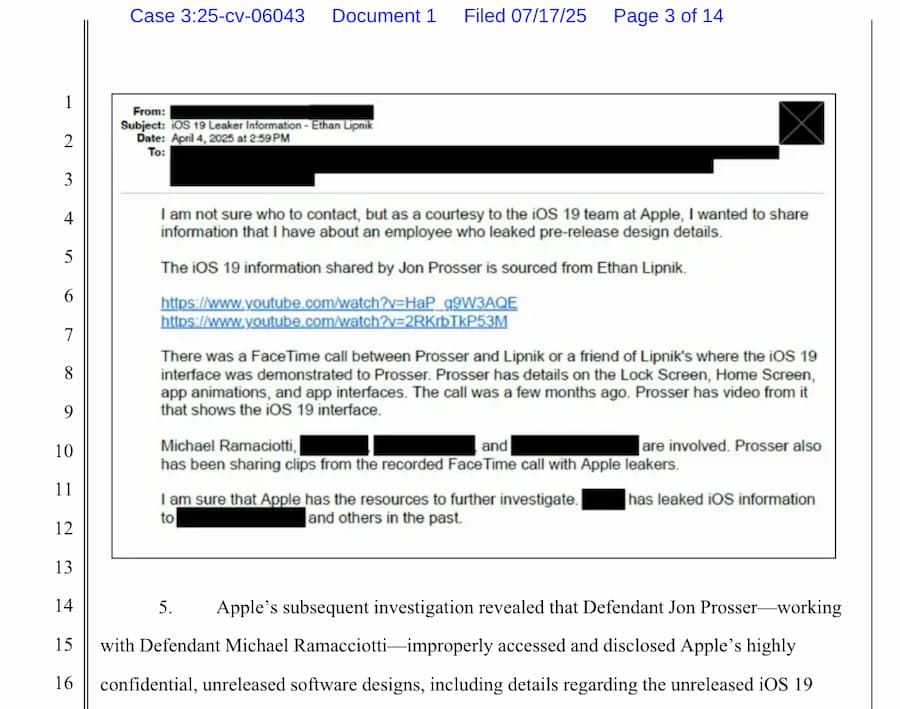 苹果向Jon Prosser 和 Michael Ramacciotti 提起法律诉讼