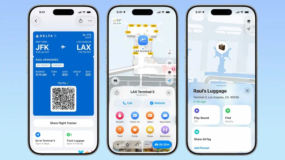 iOS 26钱包登机证功能强化：加入机场地图与“寻找”整合