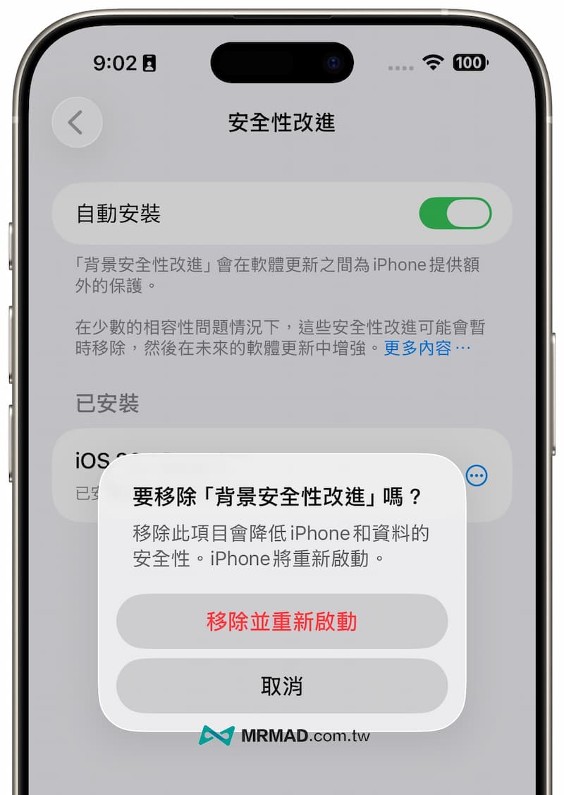 iPhone如何移除背景安全性改进项目